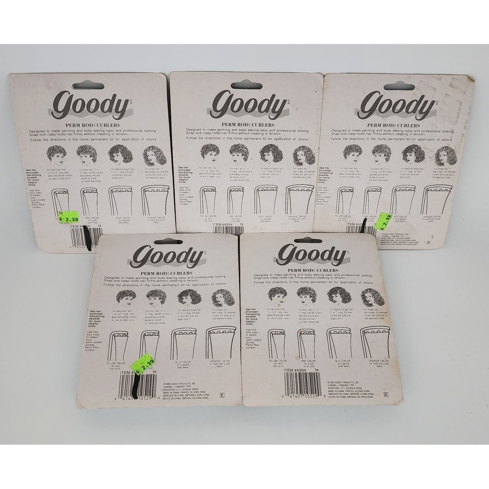Goody Perm Rod Curlers Large Blue 30ct Lot 1995 Vintage New 430/4 Body Wave - Picture 2 of 4